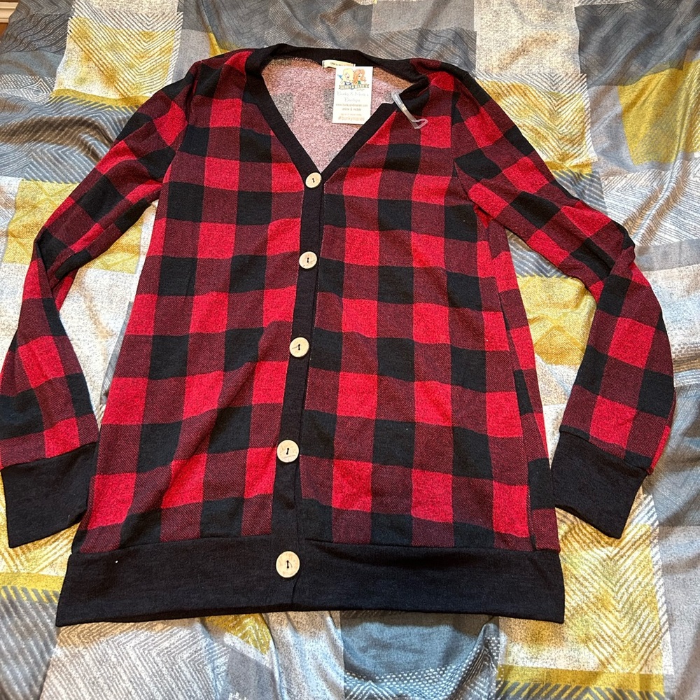 Buffalo Plaid Cardigan - Medium - NWT